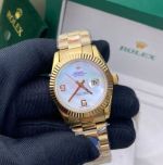 Rolex Datejust Replica with Gold Case 31mm Imported Movement Women White Dial Watch
